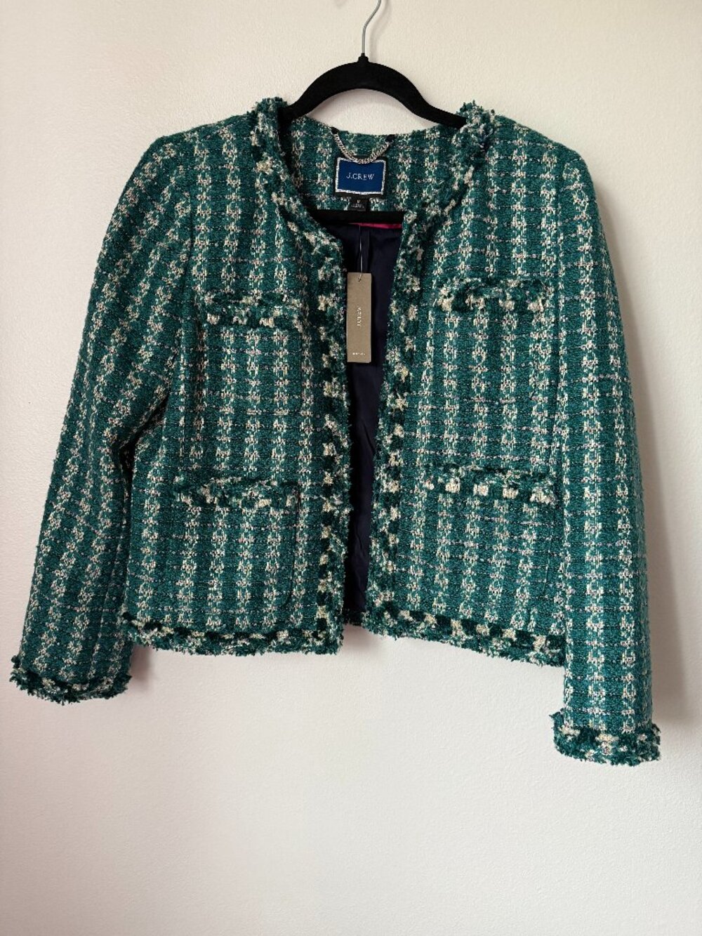NWT J.Crew Lady Jacket in Emerald Tweed 8